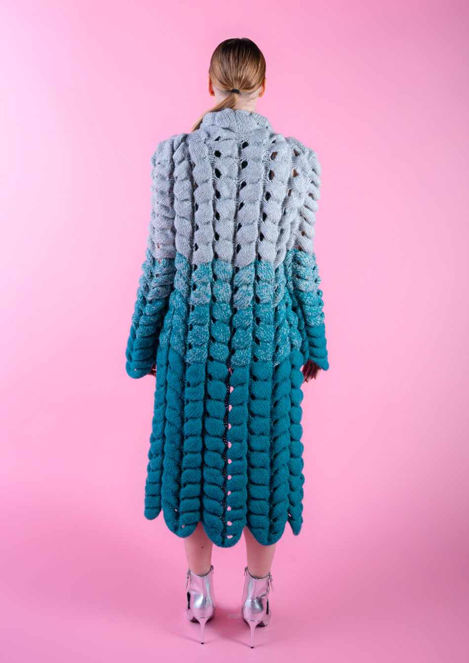 Amelie Coat- Sea Green- Back View
