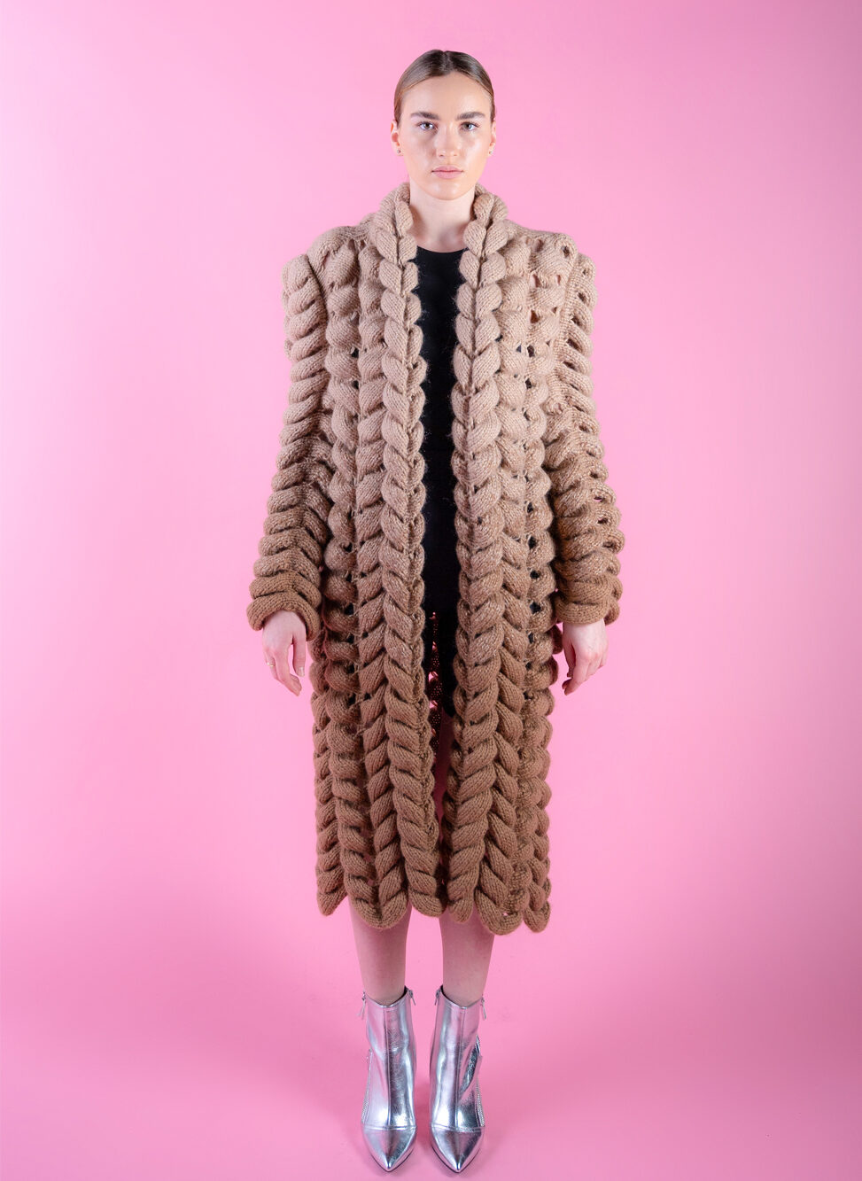 Amelie Wool Coat Cofee And walnut Face view