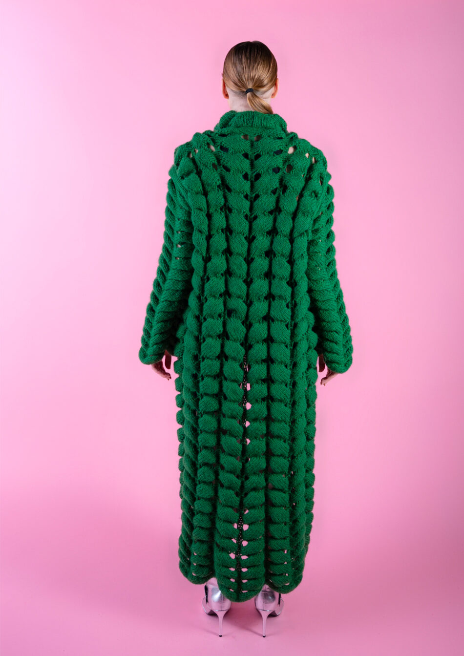 Amelie Wool Coat Green back view
