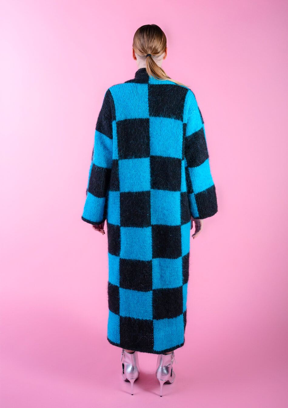 Chess Over Sized Wool and Mohair Blend Coat Back View