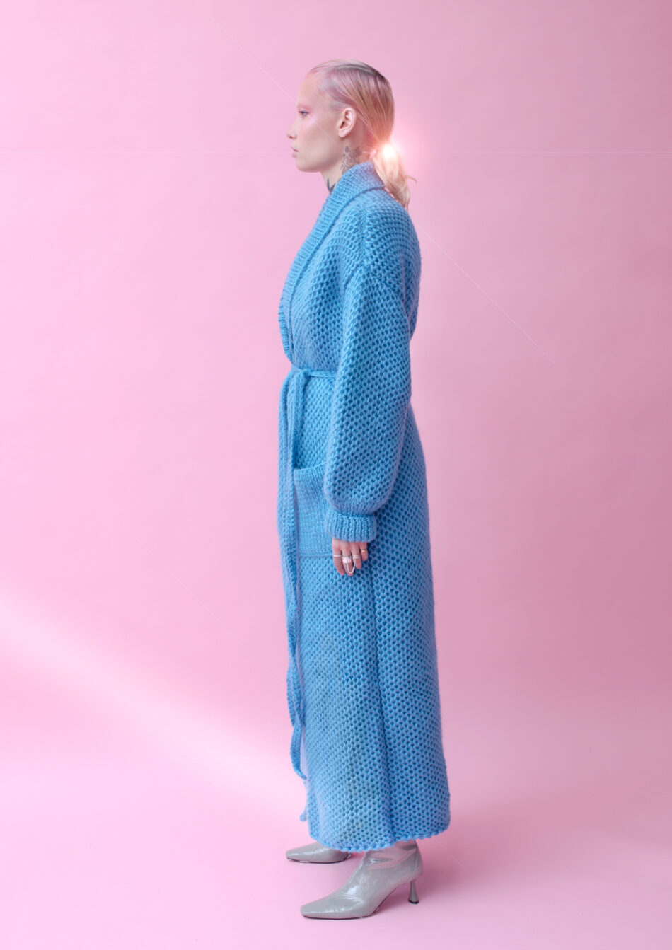Cora Wool Coat – Blue- left view
