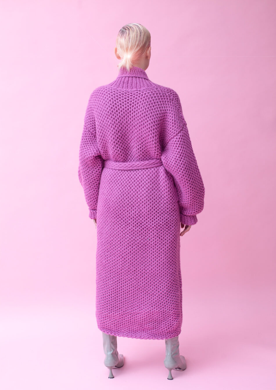 Cora Wool Coat Wild Berry- back- view