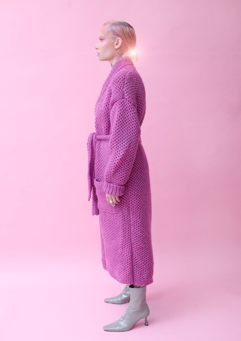 Cora Wool Coat Wild Berry- left- view