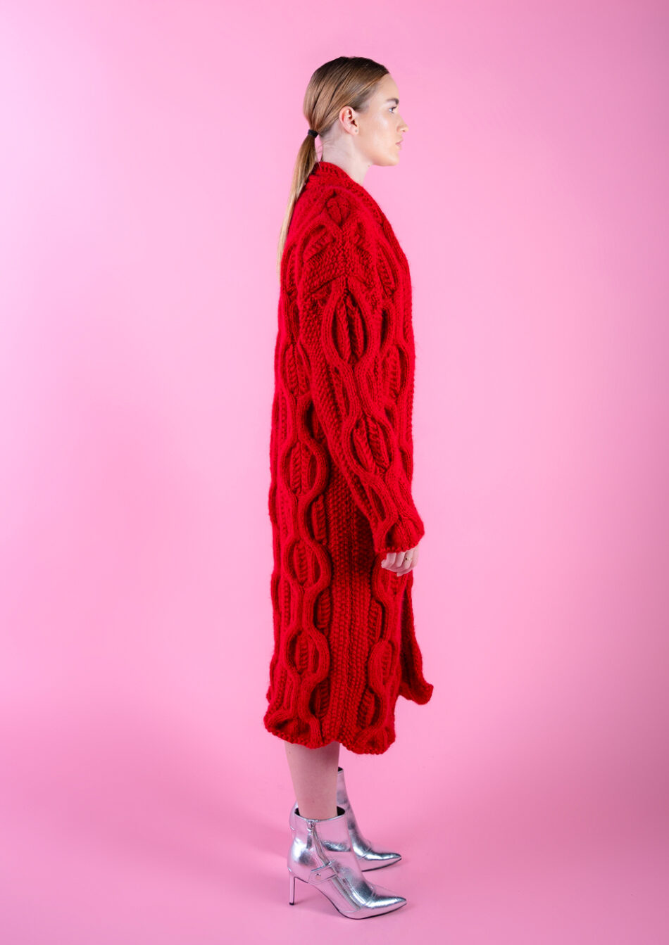 Dreamy Wool Cardigan – Dark Red Right View