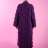 Floral Wool Cardigan - 2022 Plum Back View