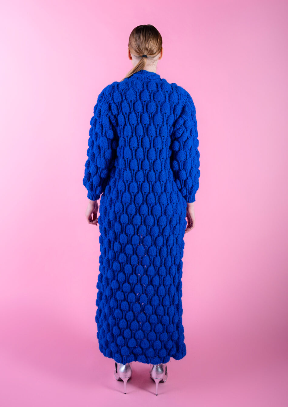 Gigi WOOL CARDIGAN-Blue Electric-Back View