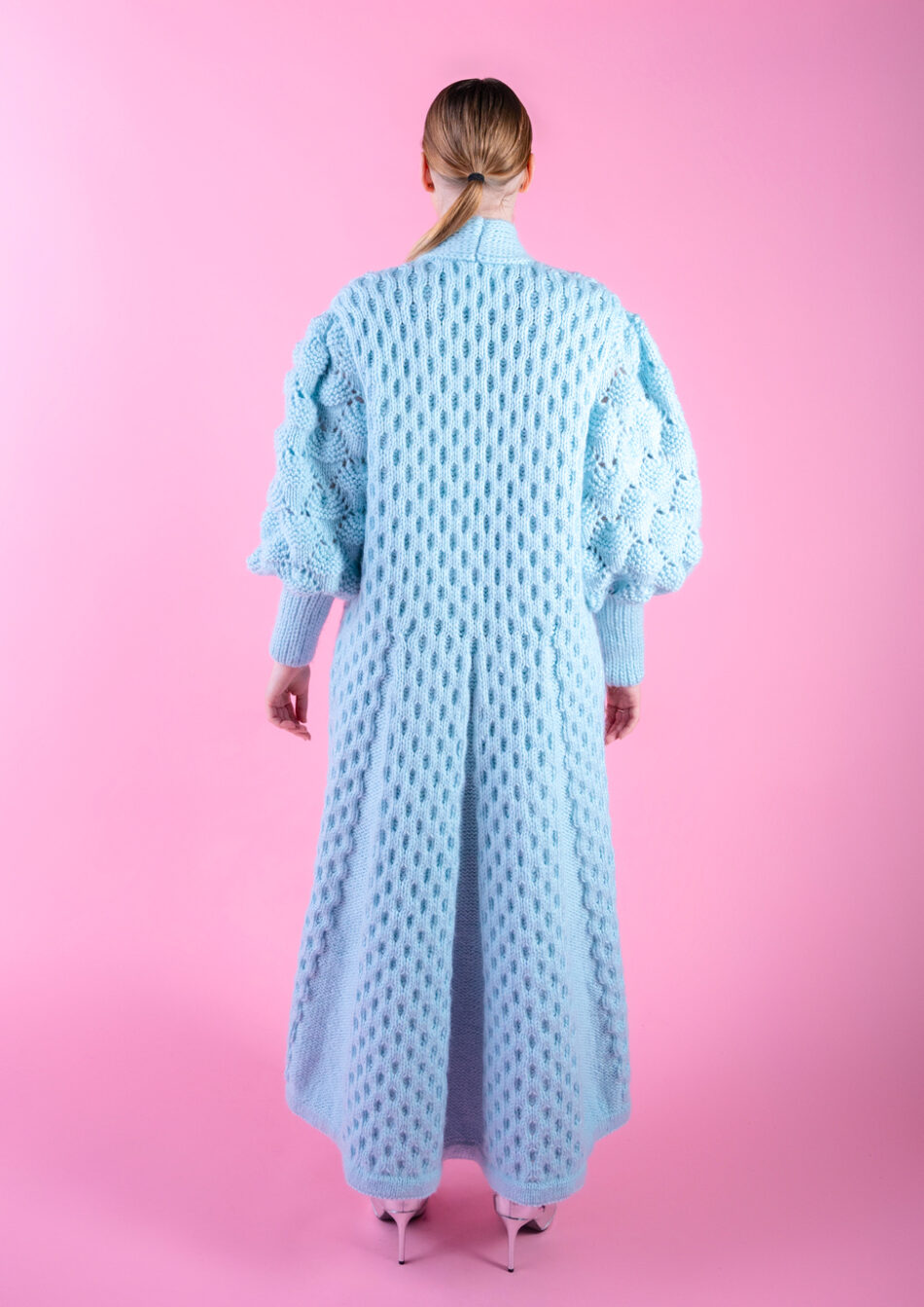 Juliette Wool Coat – Baby Blue-back view