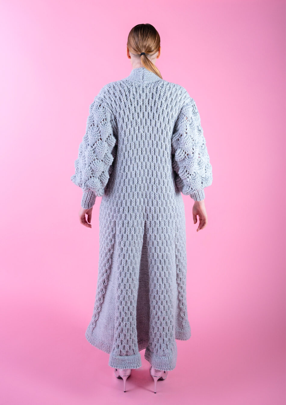 Juliette Wool Coat-Grey back view