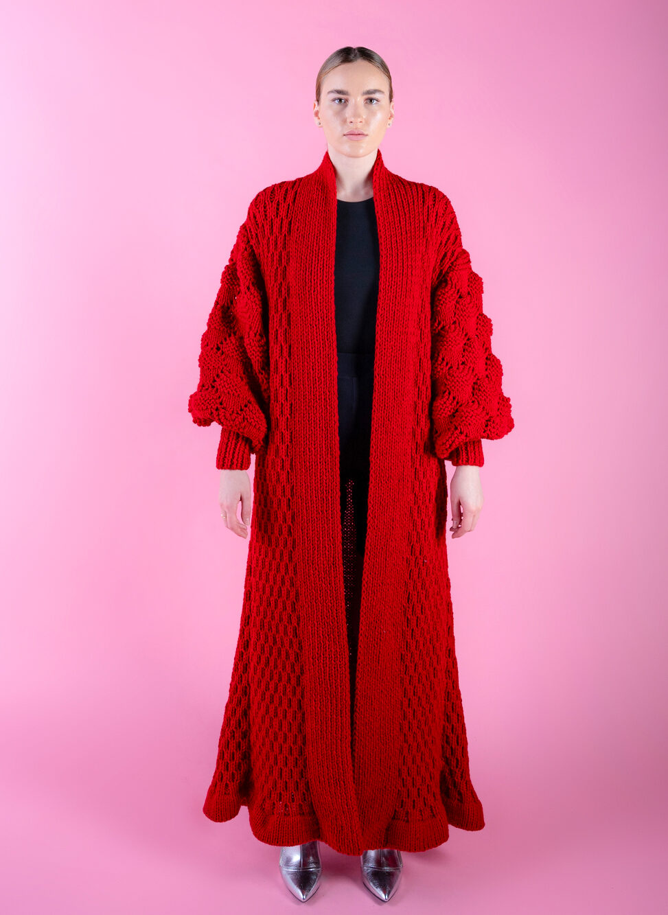 Juliette Wool Coat-Red-face view