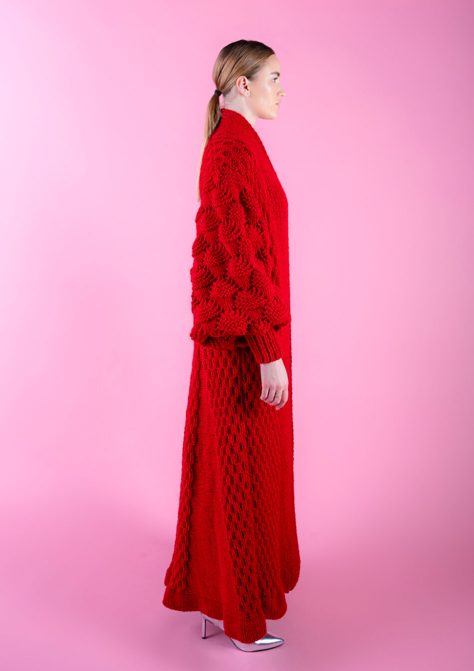 Juliette Wool Coat-Red-right view