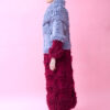 Maze Oversized Wool and Mohair Blend Coat- baby blue and burgundy left view