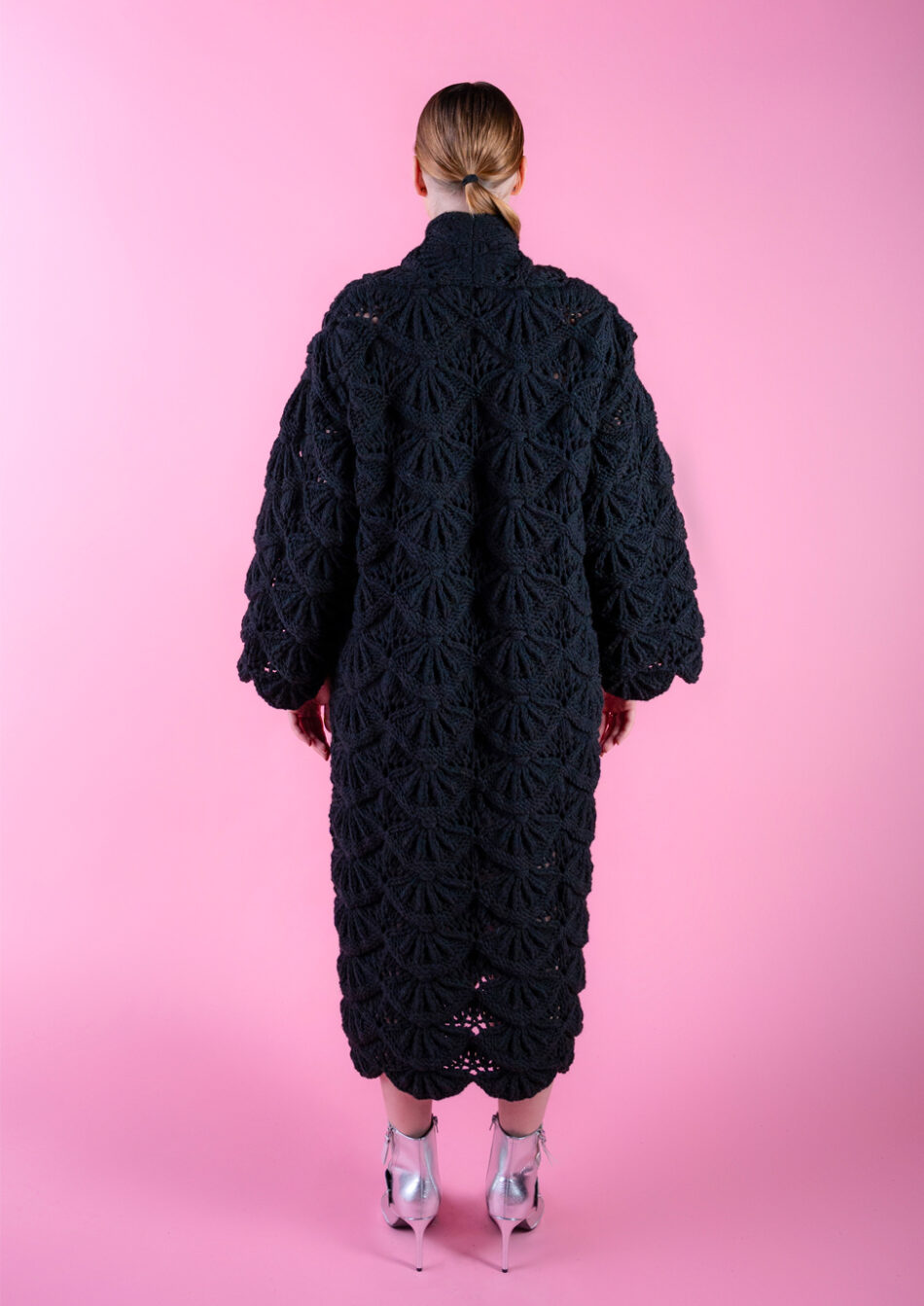 Nymph Wool Cardigan black back view