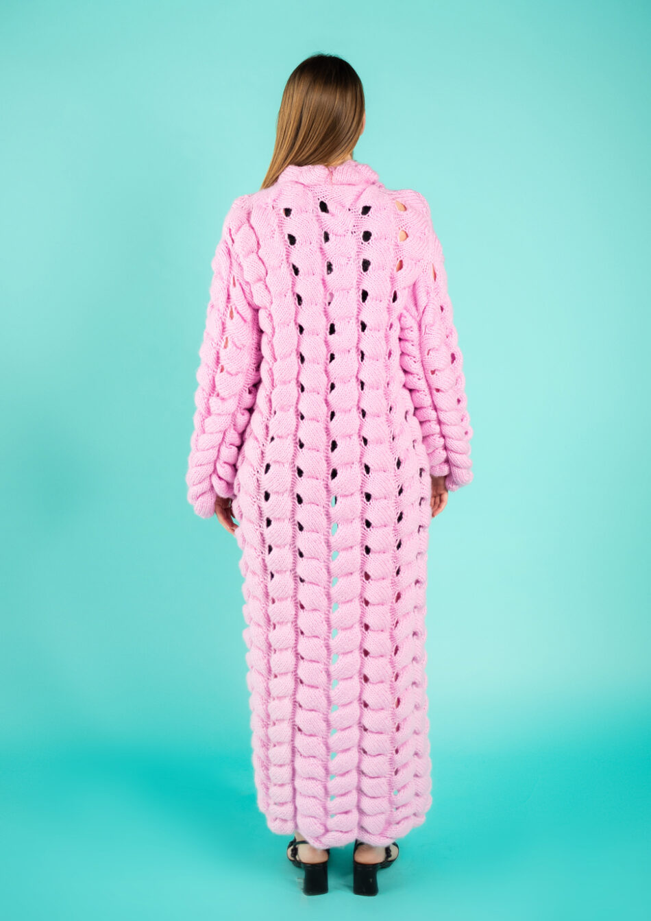 Amelie Wool Coat – Pink 2022-back view