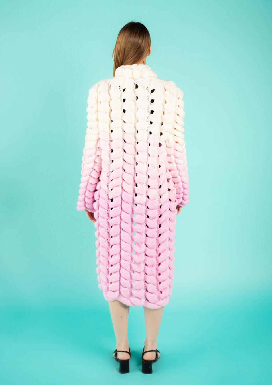 Amelie Wool Coat – Porcelain and Pink-2022-back view