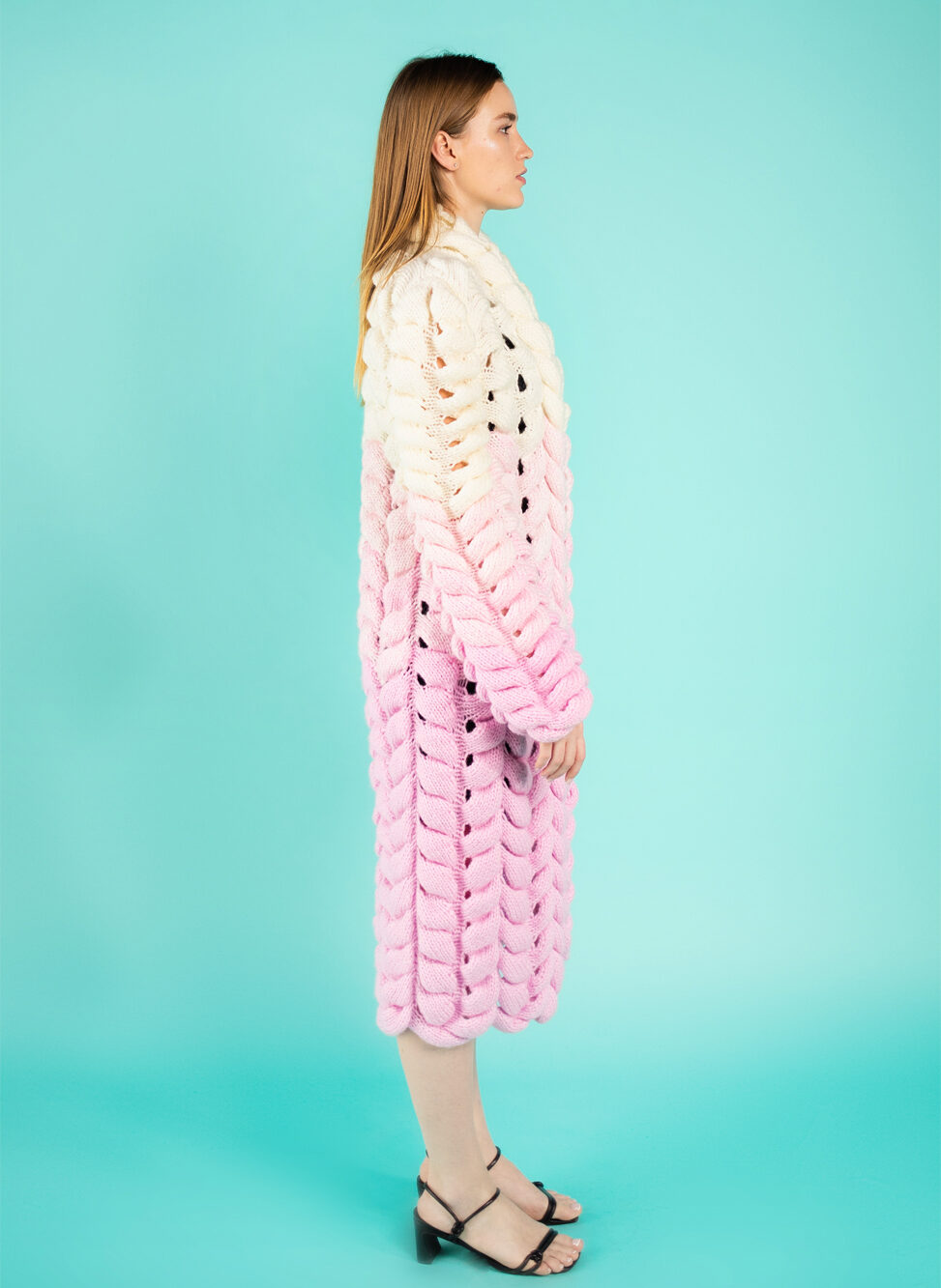 Amelie Wool Coat - Porcelain and Pink-2022-right view