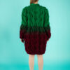 Berlin Wool Coat - Green and Mulberry 2022-back view