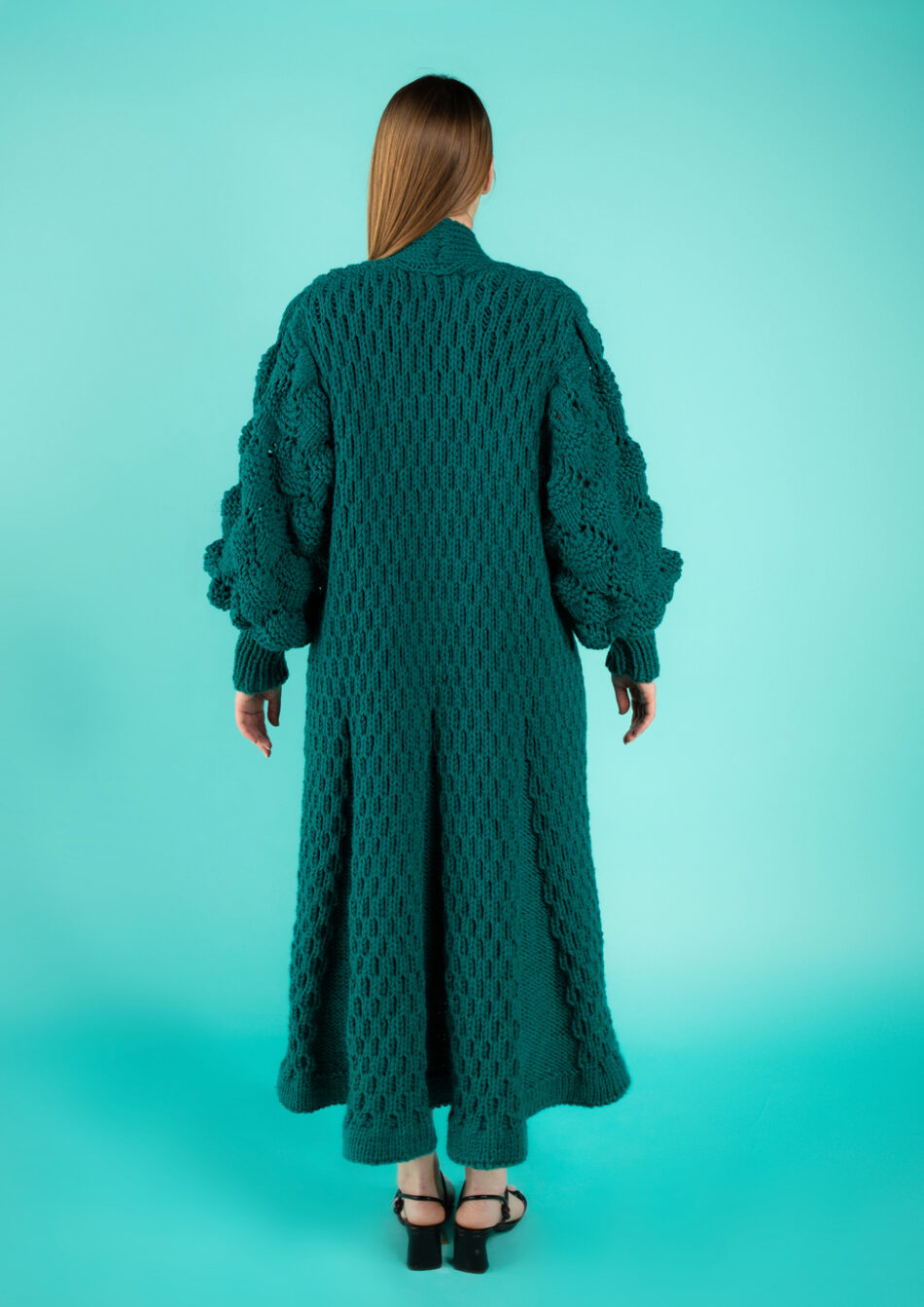 Juliette Wool Coat – Sea Green 2022-back view
