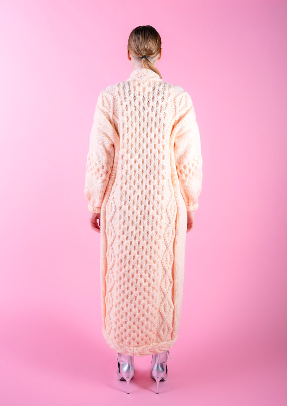 Lucia Wool Cardigan-2022-peach-back view