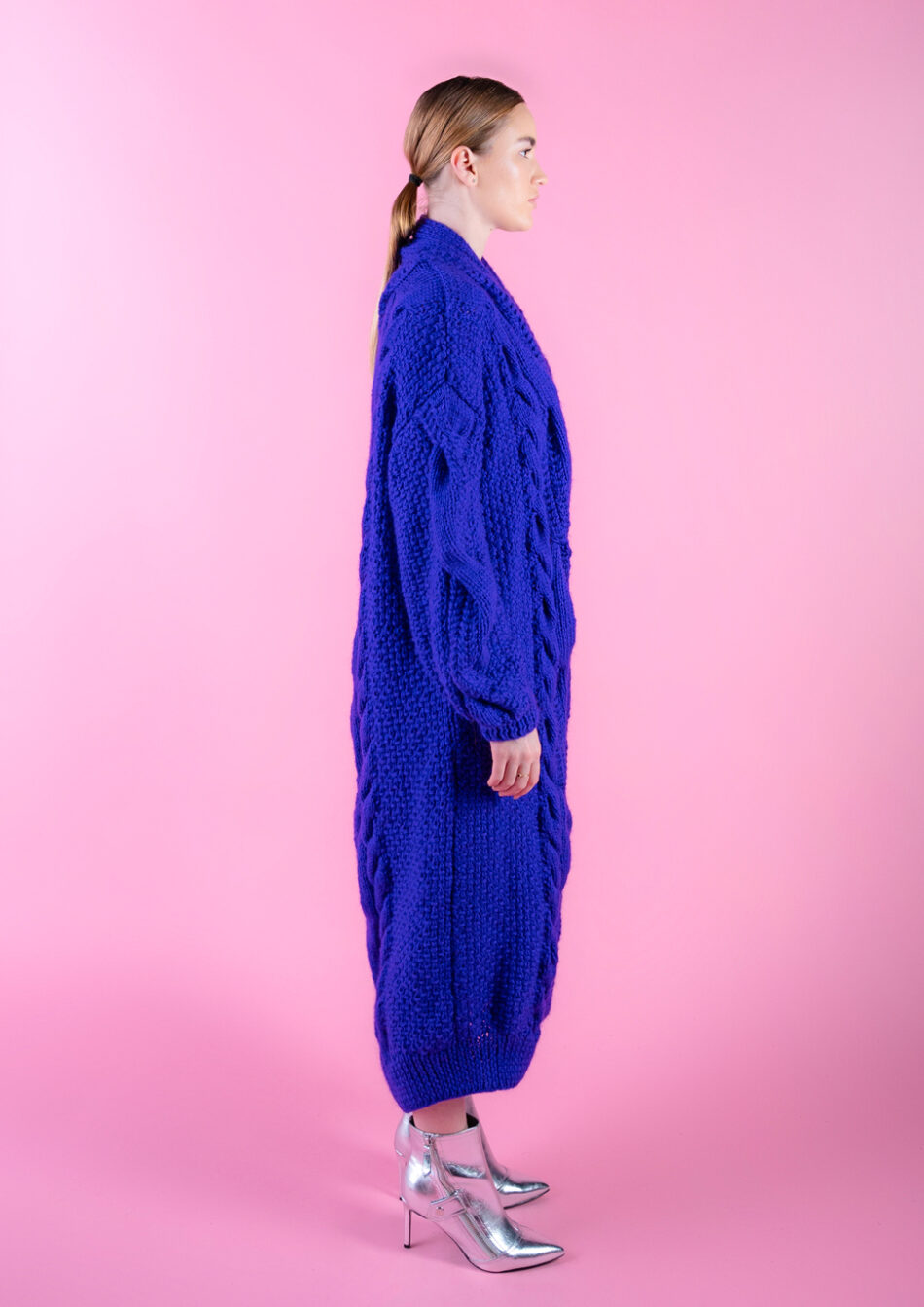 Lucia wool cardigan Blue violet 2022-right view