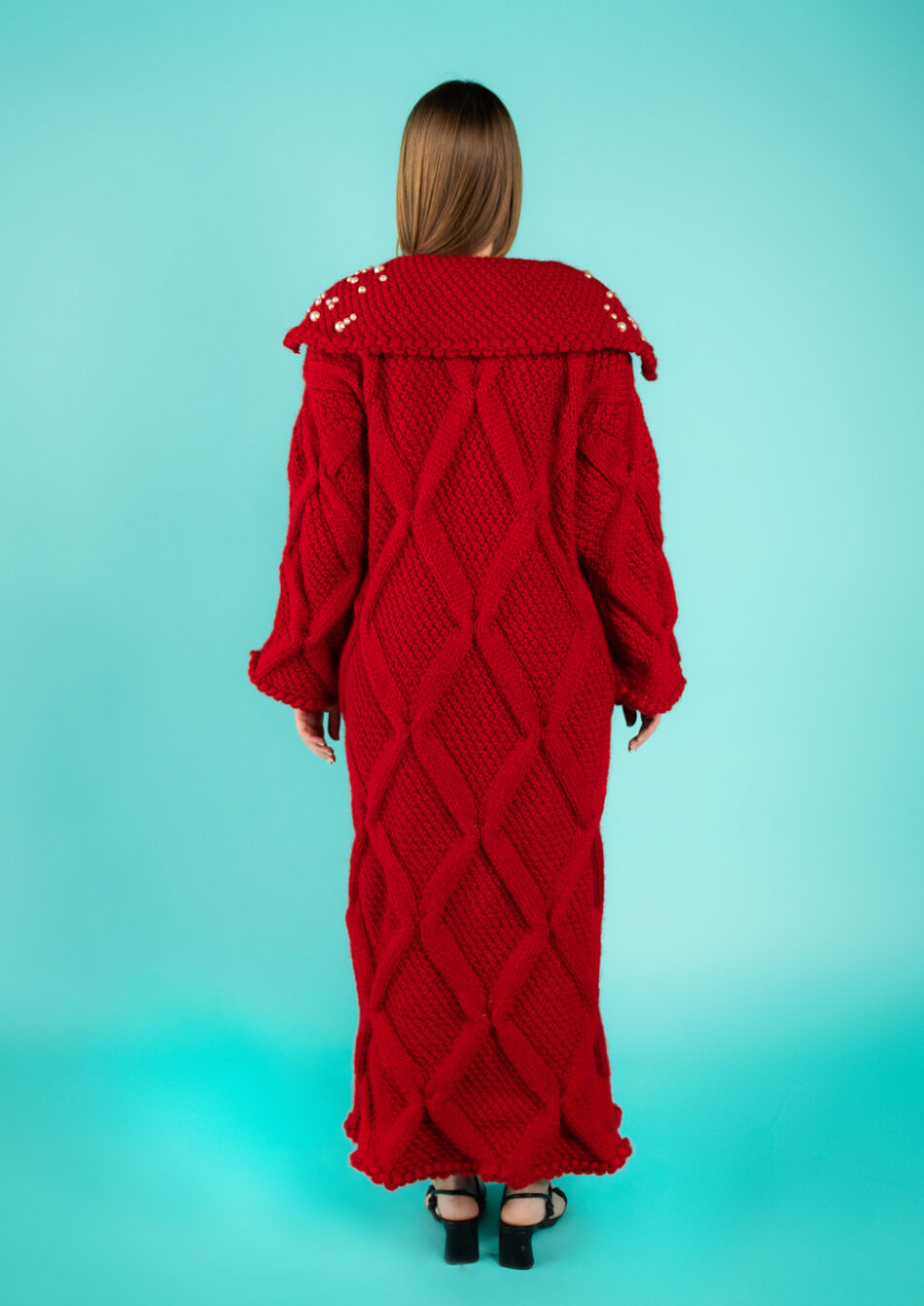 Marcella Wool Coat – Red 2022 back view