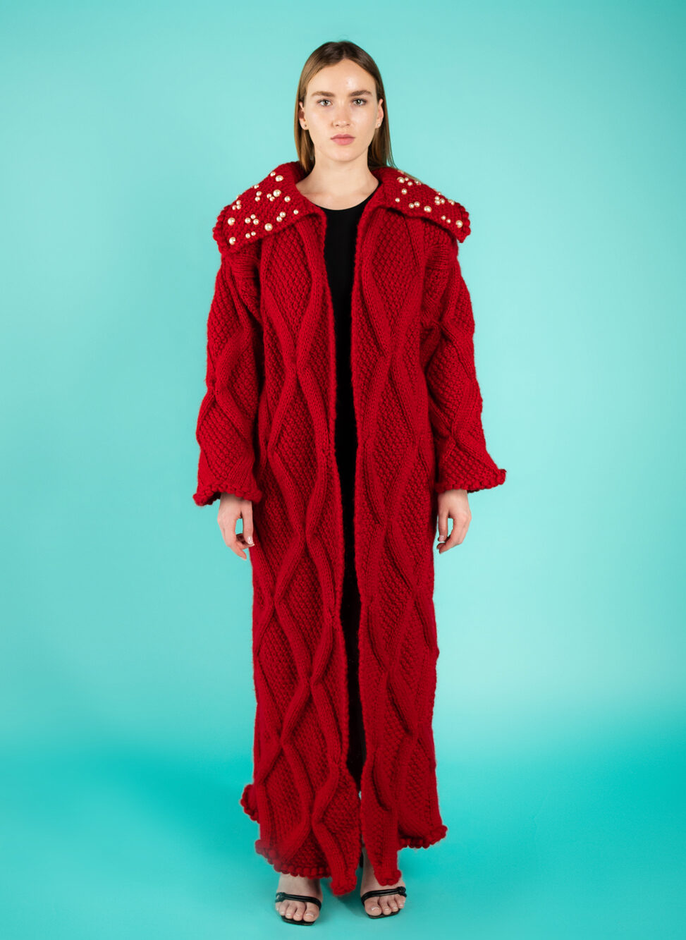 Marcella Wool Coat - Red 2022 face view