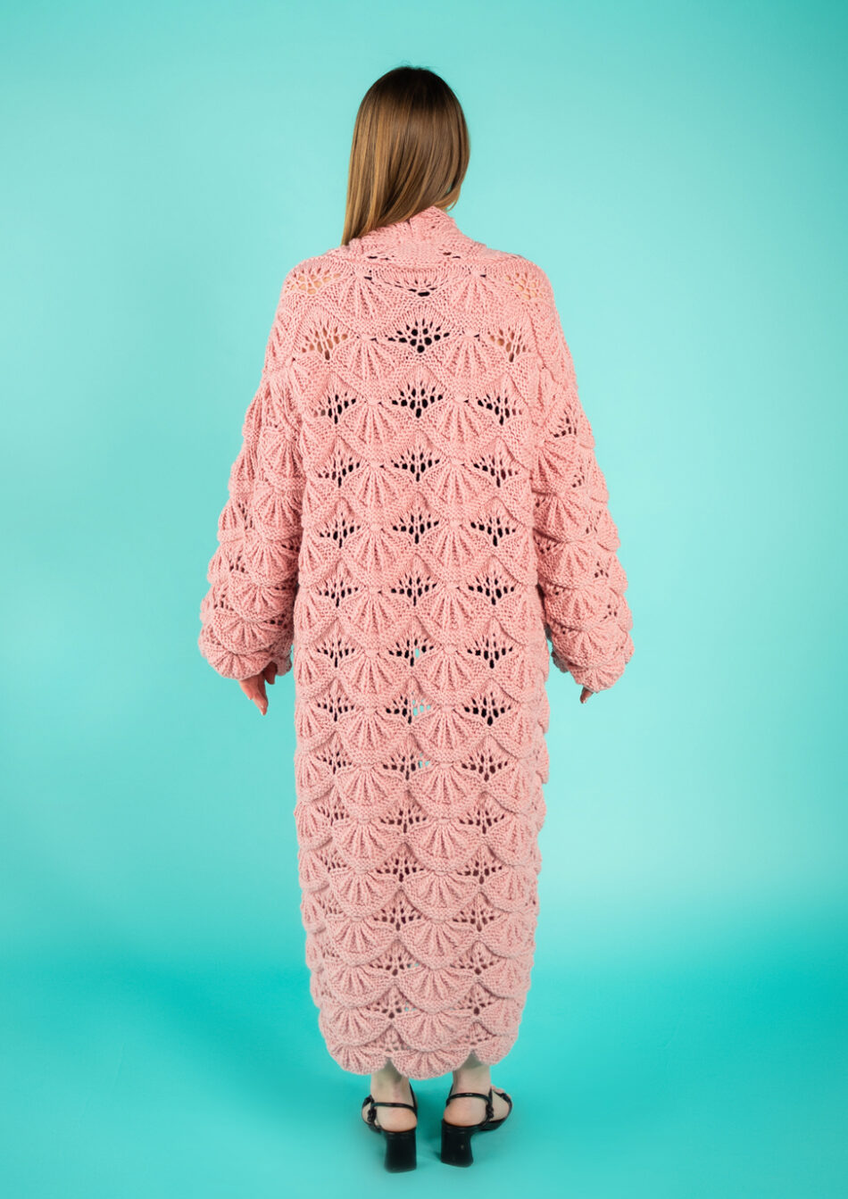 Nymph Wool Cardigan – 2022-Baby Pink-back view