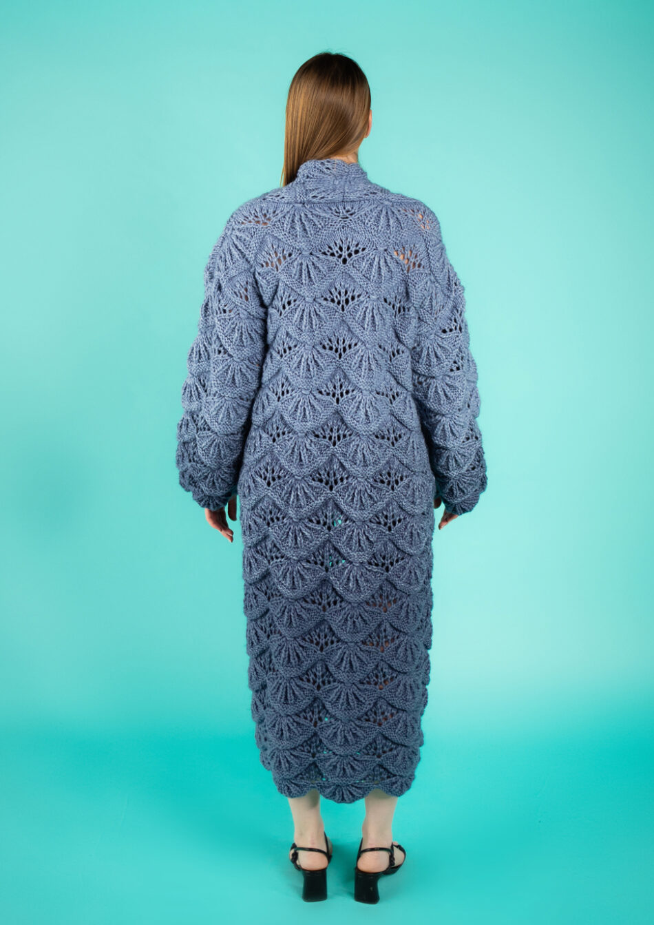 Nymph Wool Coat – Royal Blue and Jeans 2022-back view