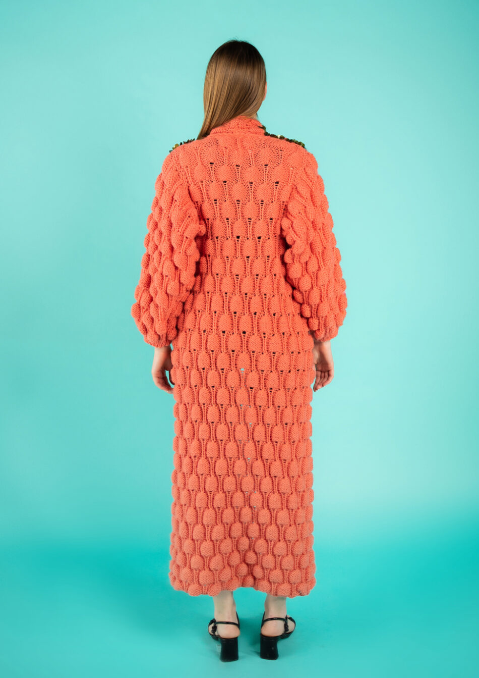 Vivian Wool Coat – Papaya-2022-back view